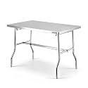 Stainless Steel Folding Table 30"x 48" Large Metal Foldable Work Table