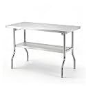 Stainless Steel Folding Table 48"x 30" Small Metal Foldable Work Table