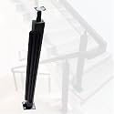 Stainless Steel Glass Railing Post, Square Metal Railing Spindles with Screws, Adjustable Spindles Stair Balustrade Post Kit Indoor, Strong Load-Bearing Capacity(C-Corner,Height 48in/120cm)