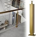 Stainless Steel Glass Railing Post, Square Metal Railing Spindles with Screws, Adjustable Spindles Stair Balustrade Post Kit Indoor, Strong Load-Bearing Capacity(B-MID,Height 44in/110cm)