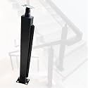 Stainless Steel Glass Railing Post, Square Metal Railing Spindles with Screws, Adjustable Spindles Stair Balustrade Post Kit Indoor, Strong Load-Bearing Capacity(C-Edge,Height 44in/110cm)