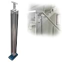 Stainless Steel Glass Railing Post, Square Metal Railing Spindles with Screws, Adjustable Spindles Stair Balustrade Post Kit Indoor, Strong Load-Bearing Capacity(A-Corner,Height 28in/70cm)