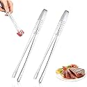 Stainless Steel Grill Tongs, 2025 New Kitchen Tweezers for Cooking, Korean and Japanese BBQ Stainless Steel Grill Tongs, Portable Kitchenware for Home Outdoor BBQ (1pcs, 9.5in)