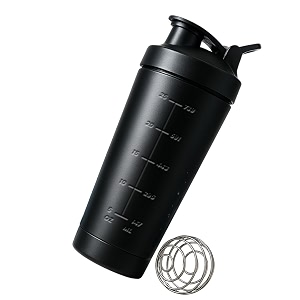 giftana gym shaker bottles for pre-post workout stainless steel protein shaker bottle with leak-proof gifts for boyfriend husband gym shaker 750ml black
