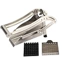 Stainless Steel Home French Fries Potato Chips Strip Cutting Cutter Machine Maker Slicer Machine/Chopper Dicer with 2 Blades, MulticolourEasy Home Made French Fries Cutter, Salad Vegetable