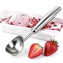 Stainless Steel Ice Cream Scoop, Ice Cream Scooper for Gelato, Sorbet, Cookie Dough, Melon, Frozen Yogurt, One Piece Metal Ice Cream Spoon, Dishwasher Safe, Comfortable Grip