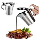 Stainless Steel Insulated Gravy Boat with Lid – 17oz Thermal Gravy Warmer & Sauce Server | Double Wall Gravy Boat with Non-Drip Spout with Hinged Cover for Thanksgiving & Christmas