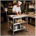Stainless steel kitchen prep and work table with Wheels,28x24in,Multi-Size