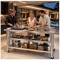 Stainless steel kitchen prep and work table with Wheels,60x24in,Multi-Size