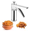 Stainless Steel Kitchen Press | Chakli Maker with 15 Jaalis &amp; 6 Icing Nozzles | Murukku Maker, Sev Sancha, Idiyappam &amp; Namkeen Maker | Heavy Duty Multi-Purpose Snack Maker for Home Use