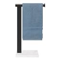 Stainless Steel L-Shaped Hand Towel Holder, SUS304 Bathroom Towel Rack with Thickened Base for Countertop Vanity (Matte Black, Square Base)