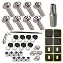 ZXFOOG Anti Theft License Plate Screws, Stainless Steel 1/4" Bolts