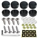 Stainless Steel License Plate Screws -No Rust Plate Screws for Fastening License Plate Cover, Front or Rear License Plate Frames with Screw Black Caps (M6 Screws+Black Caps)
