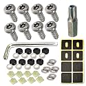 Stainless Steel License Plate Screws -No Rust Plate Screws for Fastening License Plate Cover, Front or Rear License Plate Frames with Screw Black Caps (Anti-Theft Self Tapping Screws)
