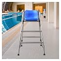 Stainless Steel Lifeguard Chair - Heavy Duty 300kg/661lb Capacity, Floor Standing Referee Ladder Stool for Competition Pools, Comfortable Seat for Lifeguards &amp; Coaches