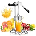 Stainless Steel Manual Citrus Juicer with Stable Countertop Base