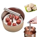 Stainless Steel Meatball Maker, Meatball Press Mold with 6 or 12 Holes, Manual Meatball Making Tool for Uniform Meatballs, Fish Balls, Rice Balls & Desserts (6 Holes)