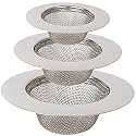 Stainless Steel Mesh Sink Strainer Trap Bath Hair Drain Hole Metal Flume Filter Bathtub Wash Basin Sundries Filter (Set of 3 Pcs, Material-Stainless Steel)