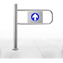 Stainless Steel One-Way Safety Gate for Supermarkets &amp; Malls - Automatic Rebound Swing Door, Hallway Entry Barrier, 1.64 * 3.18ft, Secure Passageway Solution