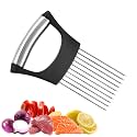 Stainless Steel Onion Slice Holder, 2025 Upgraded Vegetable Slicer Cutter, Multifunctional Lemon Tomato Potato Meat Chopper Slicing Assistant Kitchen Tool (1)