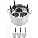 Stainless Steel Pasta Cooker Insert Cookware with Divider and Colander Strainer for Cooking Pasta, Noodles, and Vegetables-