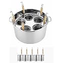 Stainless Steel Pasta Cooker Insert Cookware with Divider and Colander Strainer for Cooking Pasta, Noodles, and Vegetables-
