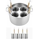 Stainless Steel Pasta Cooker Insert Cookware with Divider and Colander Strainer for Cooking Pasta, Noodles, and Vegetables-
