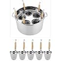 Stainless Steel Pasta Cooker Insert Cookware with Divider and Colander Strainer for Cooking Pasta, Noodles, and Vegetables-