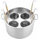 Stainless Steel Pasta Cooker Insert Set, with Strainer Basket for Home Kitchen and Restaurant Cooking-