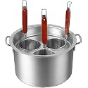 Stainless Steel Pasta Cooker Set - 8Qt Commercial Stock Pot with Strainer & Steamer Basket for Home & Restaurant Cooking, Durable Kitchen Essential