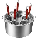 Stainless Steel Pasta Cooker Set with Strainer Baskets - Multi-Pot Cooking Tool for Noodles, Pasta, Dumplings - Ideal for Quick & Easy Meal Prep