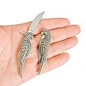 Stainless Steel Portable EDC Mini Folding Pocket Knife Small Keychain Knife Tiny Box Cutter Tools (Parrot)