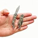 Stainless Steel Portable EDC Mini Folding Pocket Knife Small Keychain Knife Tiny Box Cutter Tools (Tiger)