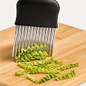 Stainless Steel Potato Cutter, Crinkle Choppers French Fries Chips Chopping Knives with Nylon Handle Chopping Knife Carrot Vegetable Salad Waves Cutting (1pcs-Knife Crinkle Cutter)