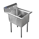 Stainless Steel Prep &amp; Utility Sink | 304 Stainless Steel | NSF | Inner Bowl Size: 24" x 18" | Overall Size: 29 3/4" x 23 5/8" | Restaurant, Kitchen, Laundry, Garage