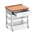 Stainless Steel Prep Table with Wheels and Drawer