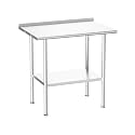 Atelicf NSF Stainless Steel Prep Table 24X36 inch with Backsplash