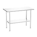 Atelicf NSF Stainless Steel Prep Table 24X48 inch, Rounded Flat Top