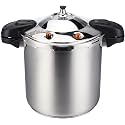 Stainless Steel Pressure Cooker，Explosion-Proof High-Pressure Cooker Commercial Large Capacity Soup Pot Suitable for Induction Cooker Gas，Silver-16L
