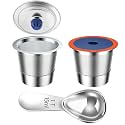 Stainless Steel Reusable K Cups for Keuring 2.0&amp; 1.0, Reusable Coffee Pods for Keuring Coffee Maker,2 Pack K Cups with 1 Pack Scoop, Permanent Filters （2Pack)