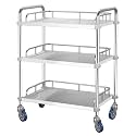 Stainless Steel Rolling Cart with Locking Wheels for Catering and Storage 2 Tier 45x35x82cm Durable and Portable Cart for Kitchen and Commercial Use,3 Layers 45x35x83cm