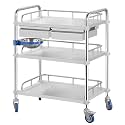 Stainless Steel Rolling Cart with Locking Wheels for Catering and Storage 2 Tier 45x35x82cm Durable and Portable Cart for Kitchen and Commercial Use,3 Layers B 60x40x86cm