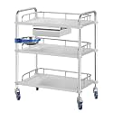 Stainless Steel Rolling Cart with Locking Wheels for Catering and Storage 2 Tier 45x35x82cm Durable and Portable Cart for Kitchen and Commercial Use,3 Layers A 80x48x86cm