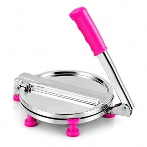stainless steel roti press amp puri maker 8 inch  heavy duty manual chapati press  dough press machine for roti puri papad tortilla khakhra amp flatbread  kitchen tool