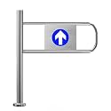 Stainless Steel Safety Gate for Supermarket Entrance &amp; Driveway, Swing Doorway Pedestrian Barrier for Library &amp; Store, 50x97 cm (Left)