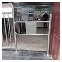 Stainless Steel Safety Swing Gate - Spring-Loaded One-Way Entry Door for Restaurants, Malls &amp; Supermarkets - Secure Access Control Solution, 70x100 cm, Durable &amp; Reliable