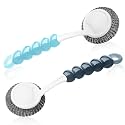 Stainless Steel Scrubber Dish Brush with Handle, Kitchen Steel Wool Pot Scrubber Metal Scrubber Dish Scrub Brush, Steel Scrubbers for Cleaning Dishes Pots, Pans, Grills, Sinks, Dishwashing Supplies