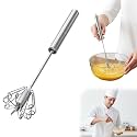 Stainless Steel Semi-Automatic Whisk, Effortless 360° Mixing for Eggs