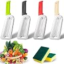 Stainless Steel Shredder Knife, 4 Pcs Stainless Steel Dual Blade Julienne Cutter, Cabbage Shredder for Slicing, Grating & Shredding - Sharp Blades, Easy to Clean & Durable (1Pcs-Red)