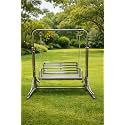 Maruti Swing India Stainless Steel Silver 3-Seater Fixed Handle Jhula with Stand - 350Kg Capacity | Indoor & Outdoor Garden Porch Fixed Handle | Sturdy, Portable and Durable Jhula for Home Balcony.